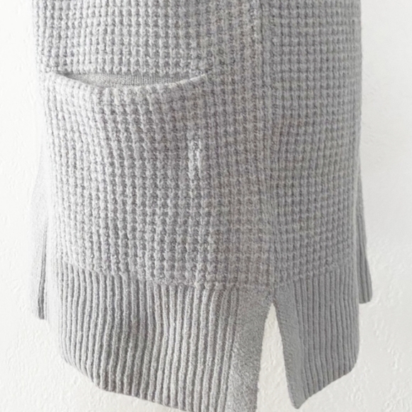 Caslon Open Front Cardigan Sweater Pockets LONG Sleeves In Grey Size S NWT - Picture 6 of 11